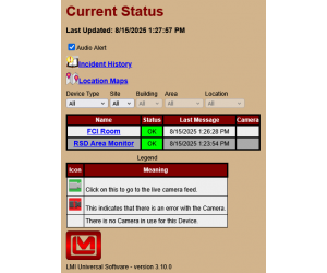 Current Status main page showing two connected instruments